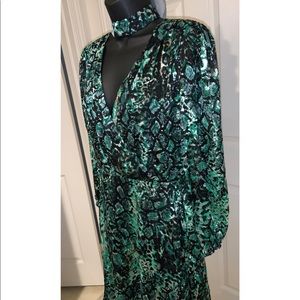 Alice & Olivia Rita Blouson choker dress—NWT